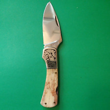 Precise Folding Knife American Heritage Model 440 Japan Smooth Bone Handles READ picture