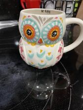 OWL- Natural Life MUG, Eleanor The Owl, Give ,Live Happy, Whimsical Folk Art picture