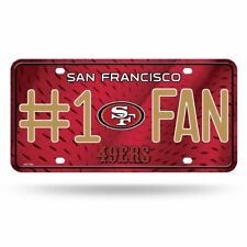 sf san francisco 49ers nfl football team #1 fan logo license plate made in usa picture