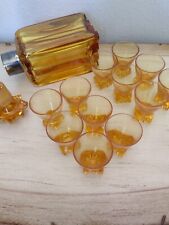 Antique German Liquor Carafe -Crystal 12 glasses picture