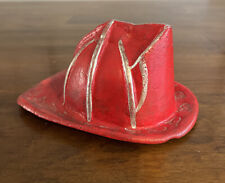 RARE Vintage Cast Iron Metal Fireman's Helmet Fire Chief Firefighter Hat picture