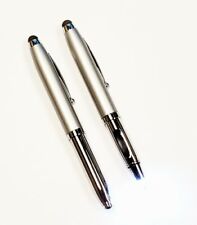Lot of 50 Pens –Triple Function Light-Up LED Metal Pens w/ Stylus -Silver Barrel picture