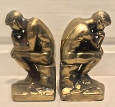 Vintage 1928 Rodin The Thinker Cast Bronze 7” Bookends ( Stamped SCC  7276 ) picture