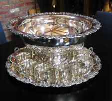 Vintage Sheridan Silver Plate Punch Bowl Set #3410  picture
