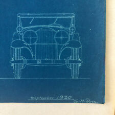 1930 Coachbuilder Car Design Blueprint Rendering Blue Print Roadster Body Style picture
