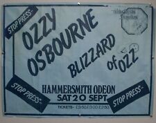 Ozzy Osbourne Poster Randy Rhoads Original Blizzard of Ozz Hammersmith 1980 picture