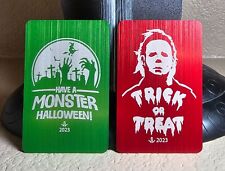 Halloween Limited Edition BRIDGE SIZE Cut Card Set Brushed Aluminum for Poker picture