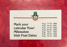 MILWAUKEE IRISH FEST 1990'S SCHEDULED DATES CARD picture
