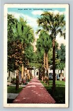St Augustine FL, Palm Row, Florida c1933 Vintage Postcard picture