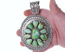Huge Navajo Carico Lake Turquoise/Sterling Charles Johnson Pendant picture