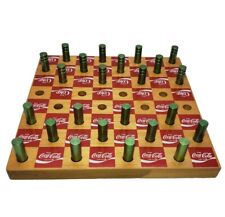 Vintage Coca-Cola Wooden Checkers Board Game With Metal Pieces picture