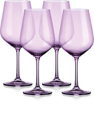 Set of Four Translucent Purple Large Wine Glasses picture