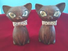 Vintage Lego Winking Blinking Siamese Cat Salt and Pepper Shakers 4” Japan picture