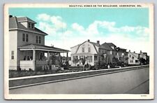 Beautiful Homes on the Boulevard Harrington Delaware DE c1930 Postcard picture