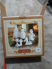 Grandeur Noel Porcelain Snowman Family 5 Piece Set - 2000 - Christmas Decoration picture