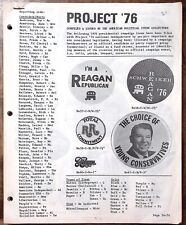 PROJECT 1976 REAGAN CARTER FORD APIC BUTTON PIN CAMPAIGN POLITICAL Z5010 picture