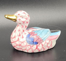 Herend Baby Duck ***BRAND NEW*** RASPBERRY FISHNET VHP 15519 picture