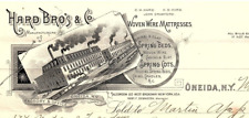 1888 ONEIDA NY  HARD BRO'S & CO WOVEN WIRE MATTRESSES BILLHEAD INVOICE Z1760 picture