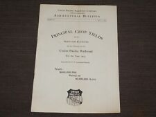 VINTAGE 1904 UNION PACIFIC RAILROAD CO AGRICULTURAL BULLETIN CROP YIELDS picture