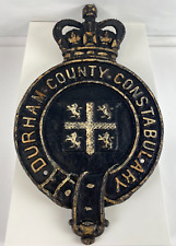 DURHAM COUNTY Constabulary Cast Iron Wall Plaque, 1900s ULTRA RARE picture