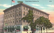 Hotel Edison Sunbury Pennsylvania Historical Building Landmark PA Postcard picture