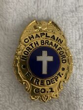 Vintage Obsolete Fireman's  Gold Badge Fire Dept. Chaplain North Bradford Co.1  picture