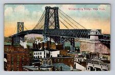 New York City NY- Williamsburg Bridge, Antique, Vintage c1911 Souvenir Postcard picture