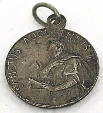 Antique Religious Sanctus Augustinus Rosary Medal Pendant Signed Karo France picture