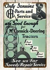 19360s McCormick-Deering tractors services parts machinery farming IHC metal tin picture