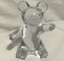 Daum Designer Collection Crystal Glass Bear- Signed Paperweight France picture