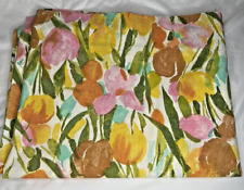Vintage Cannon Floral Tulips Twin Flat Sheet USA 1970's picture