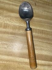 Vintage Aluminum Ice Cream Scoop Spoon with Wooden Handle 7.75” Length picture