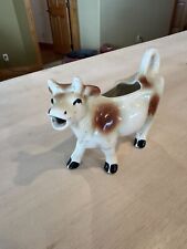 Vintage Brown And White Painted Porcelain Cow Creamer picture