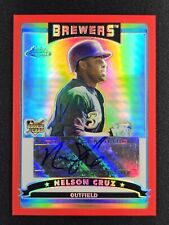 Nelson Cruz 2006 Topps Chrome Red Refractor 22/25 RC ROOKIE AUTO BREWERS picture