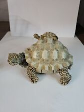 Vintage Hinged Trinket Box Turtle & Baby With Baby Inside Absolutely Beautiful  picture