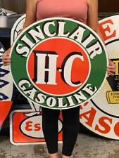 Antique Vintage Old Style Sign Sinclair HC Gasoline Made USA picture