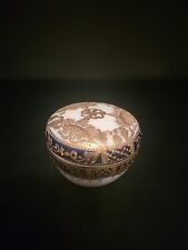 Hand Painted Nippon Cobalt Blue And Gold Moriage Trinket Box picture