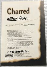 Vintage 1950 Original Print Advertisement Full Page - Mosler Safe - Charred picture