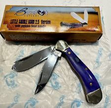Barefoot Cutlery - Little Saddle Horn - Dual Blade - Genuine Bone Handle - Blue picture