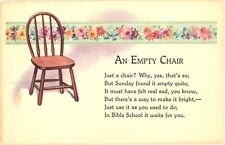 An Empty Chair, Just A Chair? Why, Yes, That's So; But Sunday Postcard picture