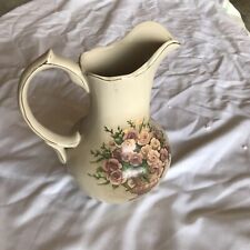 Belk's All For You Ceramic Water Pitcher  Floral Earth Tone Roses large 10