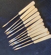 11 Antique Cutlery Bone Handle Picks - Seafood Lobster Crab Nuts Flatware picture