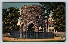 Newport RI-Rhode Island, The Old Stone Mill, Antique, Vintage c1941 Postcard picture