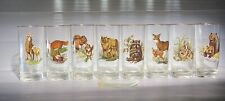 Vtg West Virginia Glass wildlife Glass 8 Piece Set w/ Box RARE picture