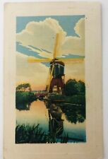 Vintage Winsch Windmill Reflection on Lake Postcard 1912 Embossed Edge picture