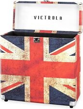 Victrola Vintage Style Vinyl Record Storage and Carrying Case (UNION JACK) picture