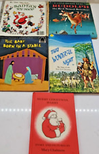 Vintage First Edition Christmas Holiday Children Books Bookshelf Santa Christian picture