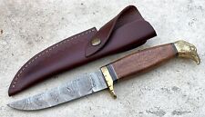 Brass Eagle Fixed Blade Knife 11 Inches High Carbon Steel Full Grain Sheath Wood picture