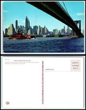 NEW YORK Postcard - Brooklyn Bridge& Lower Manhattan Skyline G9 picture