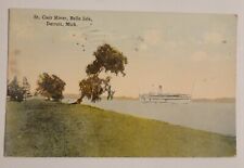 Postmarked 1916 Detroit MI-Michigan Belle Isle St Claire River Postcard Y1 picture